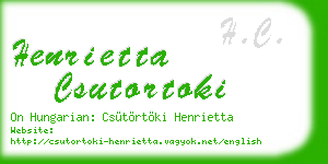 henrietta csutortoki business card